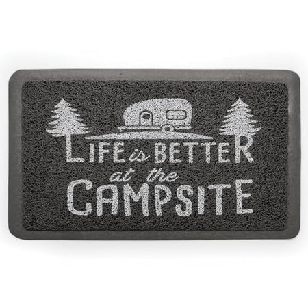 CAMCO 53200-A Life is Better at The Campsite Scrub Mat - 26.5 by 15 - Non-Slip Ba...
