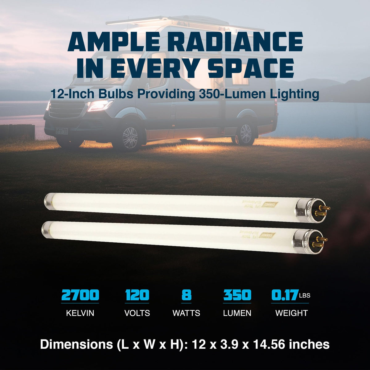 CAMCO 54880 12' FLUR TUBE LF8T5/CW 8W