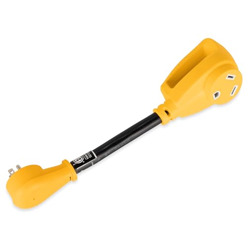 CAMCO 55165 Camper/RV Dogbone Electrical Adapter - Features 15-Amp Male (NEMA 5... RV & Camper