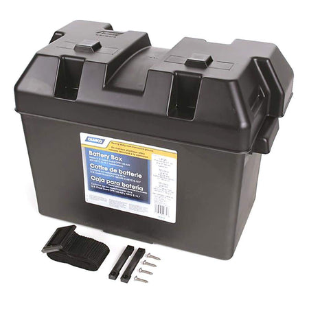 CAMCO 55372 Large Battery Box with Straps and Hardware - Group 27, 30, 31 |Safe...