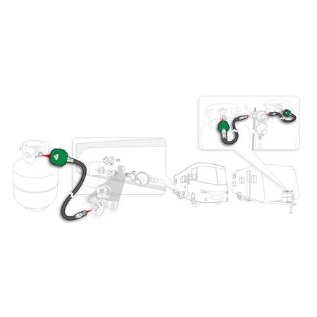 Camco Camco 12-Inch Pigtail Propane Hose Connector - ACME nut and 1/4" inverted male flare connections -