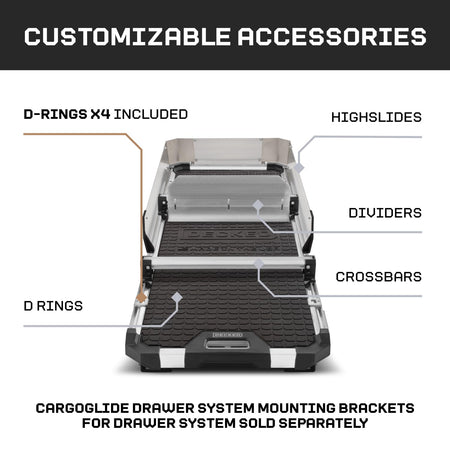 CARGOGLIDE DCG600-5224 Decked Truck Bed Slide Compatible with  600/75% / 24 W / 52 L for M...