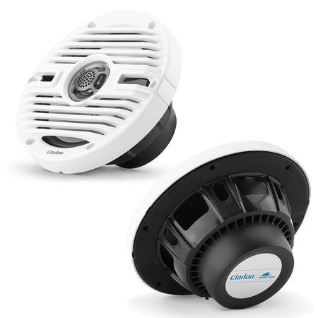 CLARION 92609 CMS-651-CWB 6.5-inch Coaxial Marine Speakers 30W RMS Power handling...