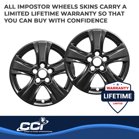 COAST2COAST IWCIMP434BLK Wheel Covers Fits Toyota RAV4 2019-2025 Set of 4 Wheel Ski...