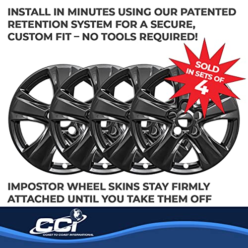 COAST2COAST IWCIMP434BLK Wheel Covers Fits Toyota RAV4 2019-2025 Set of 4 Wheel Ski...