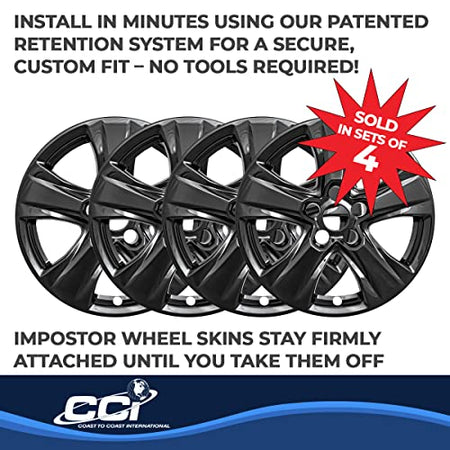 COAST2COAST IWCIMP434BLK Wheel Covers Fits Toyota RAV4 2019-2025 Set of 4 Wheel Ski...