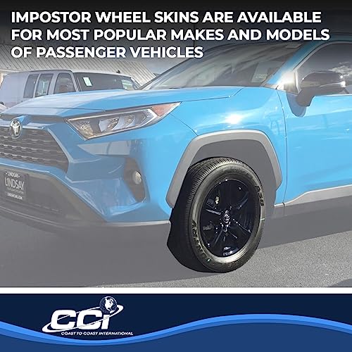 COAST2COAST IWCIMP434BLK Impostor Wheel Covers Fits Toyota RAV4 2019-2025 Set of 4 Wheel Ski...