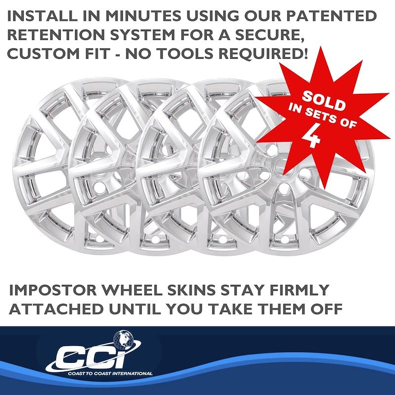 COAST2COAST IWCIMP486X Wheel Skin Fits Chevrolet Equinox 2022-2024 Set of 4 Wheel...