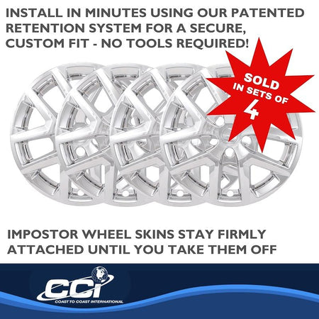 COAST2COAST IWCIMP486X Wheel Skin Fits Chevrolet Equinox 2022-2024 Set of 4 Wheel...