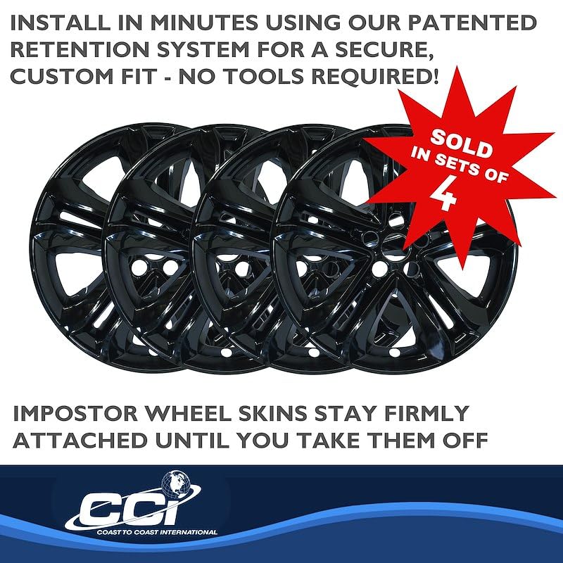 COAST2COAST IMP492BLK Wheel Skin Fits Ford F-150 XLT 2021-2026 Set of 4 Wheel Co...