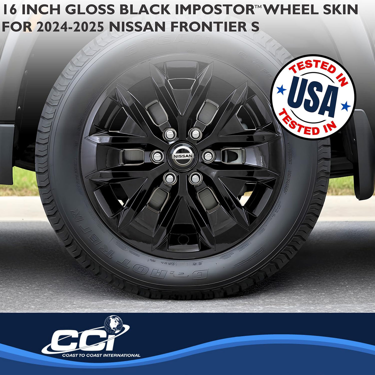 Coast to Coast International CCI Wheel Skins IMP516BLK, 16 Inch, 6 Y Spokes, Painted, Gloss