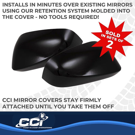 Coast to Coast International CCI Exterior Mirror Cover MC67557BLK, Full Cover, Painted, Gloss Black, ABS
