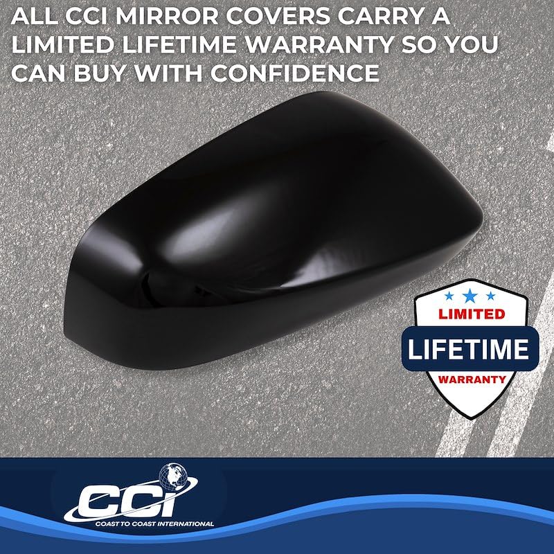 Coast to Coast International CCI Exterior Mirror Cover MC67557BLK, Full Cover, Painted, Gloss Black, ABS