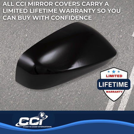 Coast to Coast International CCI Exterior Mirror Cover MC67557BLK, Full Cover, Painted, Gloss Black, ABS