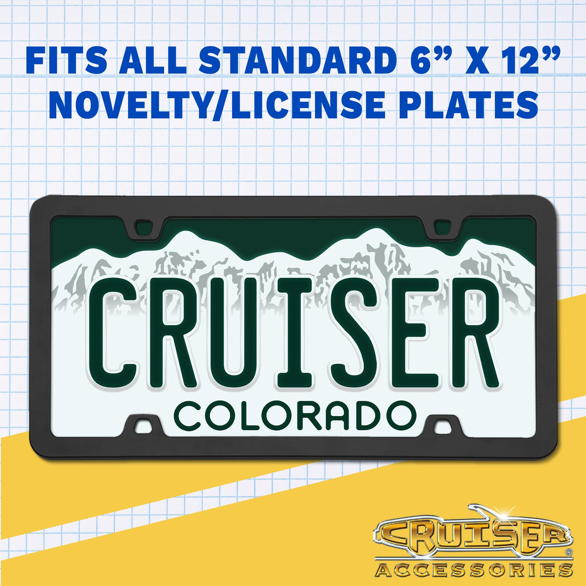 CRUISER 11136 Accessories RAM License Plate Frame, Matte Black Engine & Performance