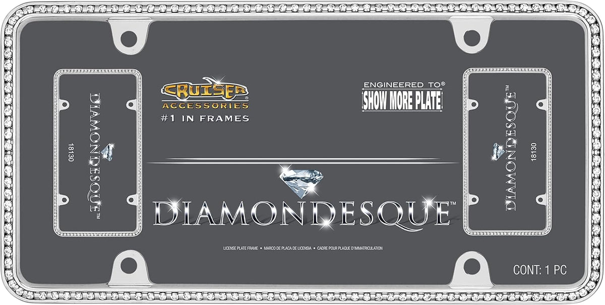 CRUISER 18130 Accessories License Plate Frame, Chrome/Clear Engine & Performance