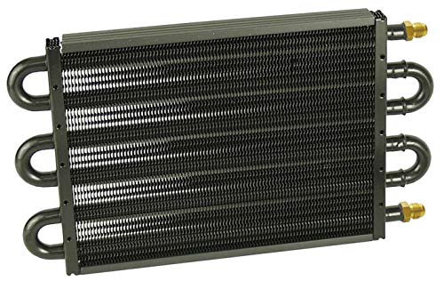 Derale Derale Fluid Cooler, 13.5 x 7.625 x 0.75 in, Tube Type, 6 AN Male Inlet/Outlet, Aluminum, Black