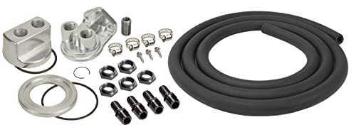 DERALE 15748 Engine Oil Filter Relocation Kit , Silver Engine & Performance