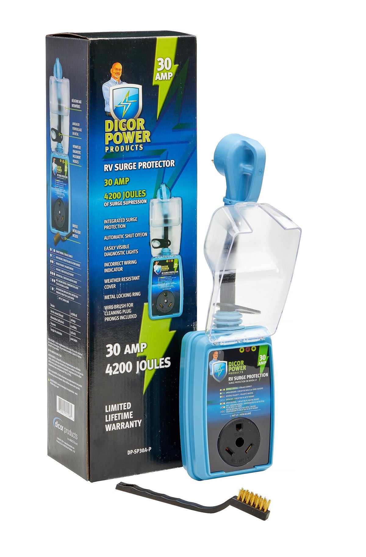 DICOR CORP DPSP30AP 30 AMP PIGTAIL RV SURGE PROTECTOR.