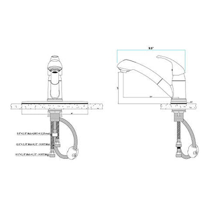 DURA FAUCET DFNMK852SN RV KITCHEN FAUCET NICKEL