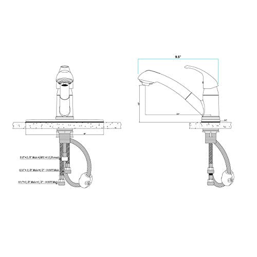 DURA FAUCET DF-NMK852-SN RV Pull-Out Swivel Kitchen Faucet (Satin Nickel) RV & Camper