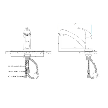 DURA FAUCET DF-NMK852-SN RV Pull-Out Swivel Kitchen Faucet (Satin Nickel) RV & Camper
