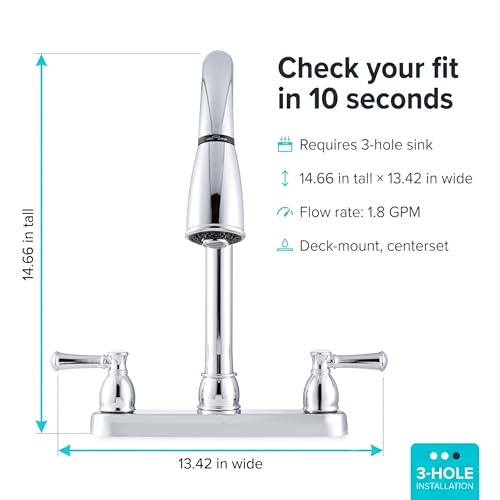 DURA FAUCET DFPK350LCP NON-METALLIC DUAL LEVER