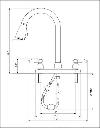 DURA FAUCET DF-PK350L-CP RV Pull-Down Kitchen Sink Faucet, Plastic (Chrome) RV & Camper