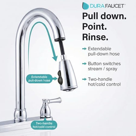 DURA FAUCET DFPK350LCP NON-METALLIC DUAL LEVER