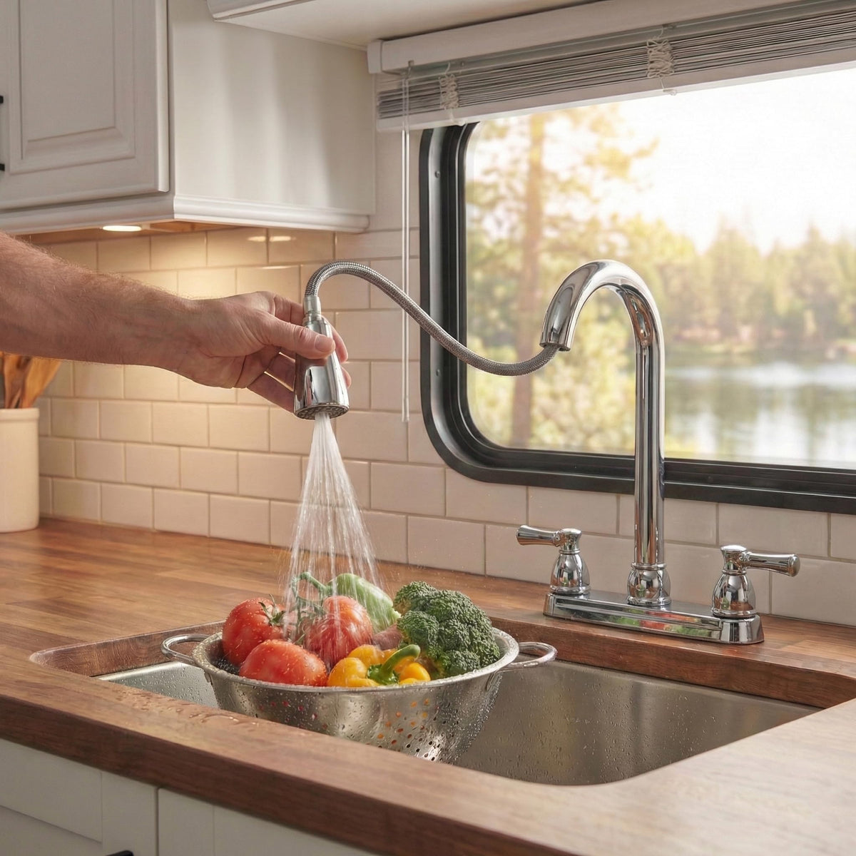 DURA FAUCET DFPK350LCP NON-METALLIC DUAL LEVER