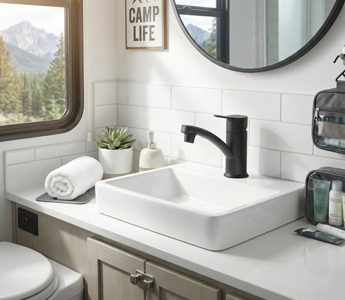 DURA FAUCET DFPL200MMB MODERN SINGLE LEVER CENTERSET RV LA
