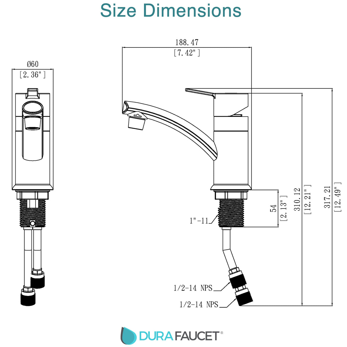 DURA FAUCET DFPL200MMB MODERN SINGLE LEVER CENTERSET RV LA