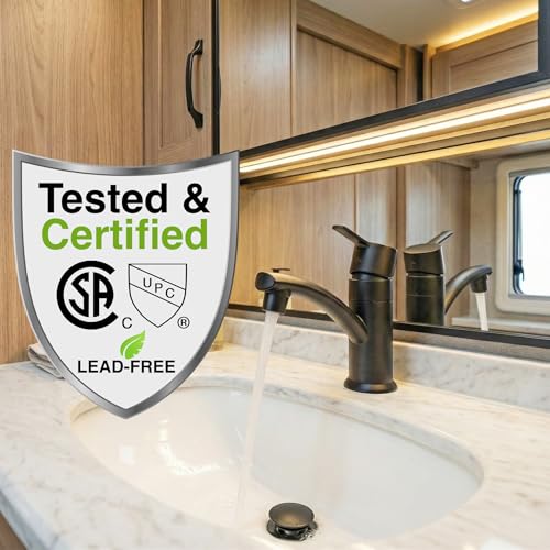 DURA FAUCET DFPL200MMB MODERN SINGLE LEVER CENTERSET RV LA