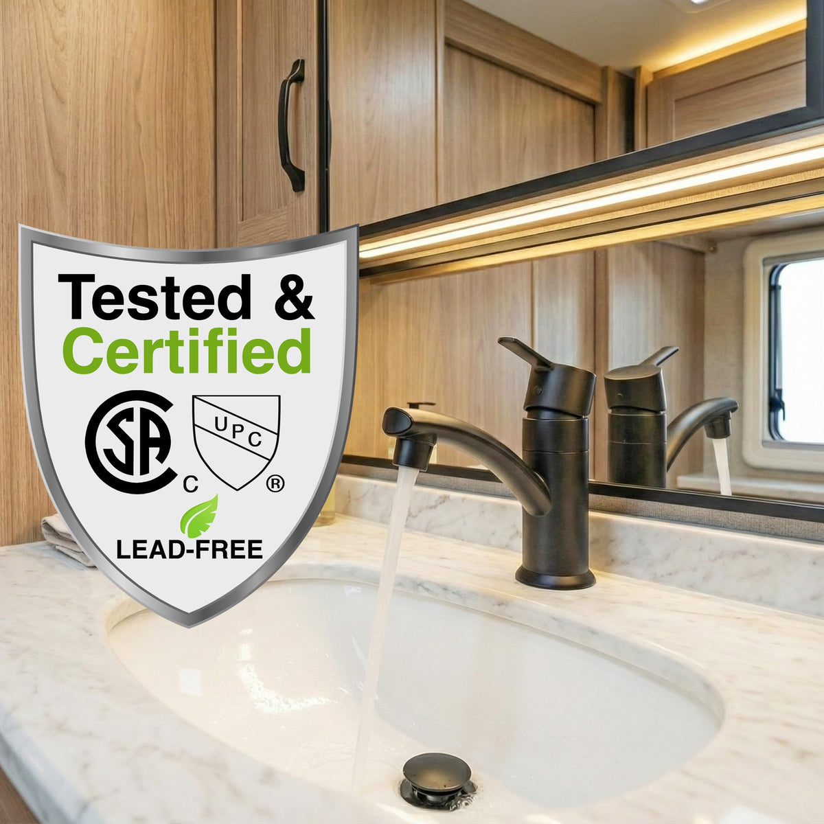 DURA FAUCET DFPL200MMB MODERN SINGLE LEVER CENTERSET RV LA
