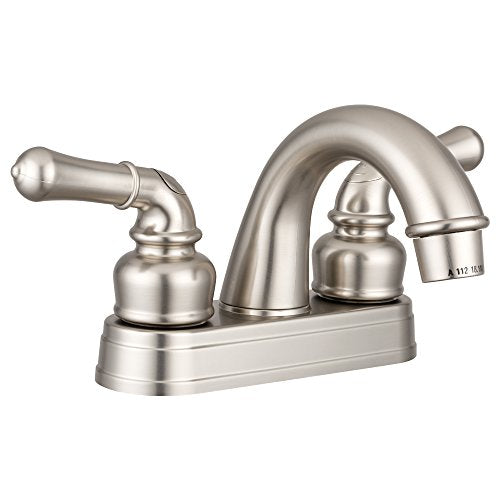 DURA FAUCET DF-PL620C-SN RV Bathroom Sink Faucet 2-Lever (Satin Nickel) RV & Camper