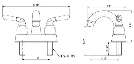 DURA FAUCET DF-PL620C-SN RV Bathroom Sink Faucet 2-Lever (Satin Nickel) RV & Camper