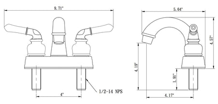 DURA FAUCET DF-PL620C-SN RV Bathroom Sink Faucet 2-Lever (Satin Nickel) RV & Camper