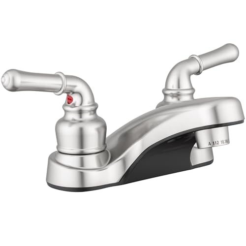DURA FAUCET DFPL700CSN DF-PL700C-SN RV Two Handle Bathroom Sink Faucet (Satin Nickel) RV & Camper