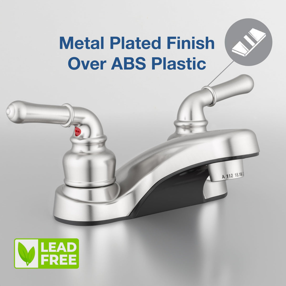 DURA FAUCET DFPL700CSN DF-PL700C-SN RV Two Handle Bathroom Sink Faucet (Satin Nickel) RV & Camper
