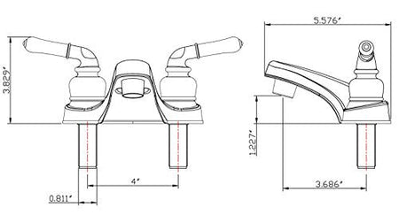 DURA FAUCET DFPL700CSN DF-PL700C-SN RV Two Handle Bathroom Sink Faucet (Satin Nickel) RV & Camper
