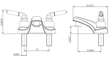 DURA FAUCET DFPL700CSN DF-PL700C-SN RV Two Handle Bathroom Sink Faucet (Satin Nickel) RV & Camper