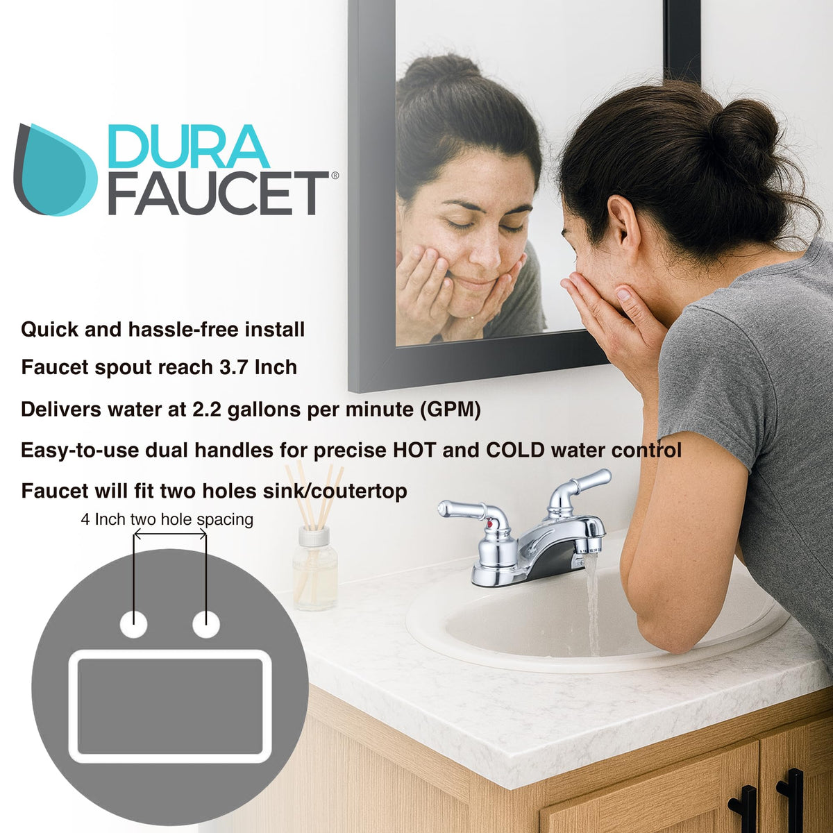 DURA FAUCET DFPL700CSN CLASSICAL LAV BSN