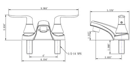 DURA FAUCET DF-PL700LH-SN RV Bathroom Faucet Winged Levers (Satin Nickel) RV & Camper