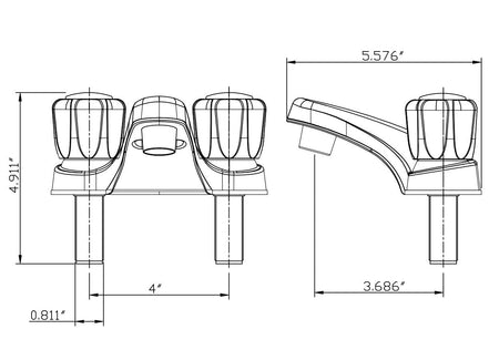 DURA FAUCET DFPL700SWT LAV W/SMOKED SWHITE