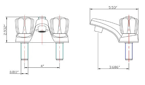 DURA FAUCET PL720ACP DF-PL720A-CP RV Bathroom Sink Faucet Shower Diverter (Chrome) RV & Camper
