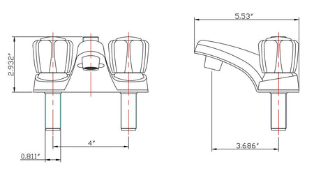 DURA FAUCET PL720ACP DF-PL720A-CP RV Bathroom Sink Faucet Shower Diverter (Chrome) RV & Camper