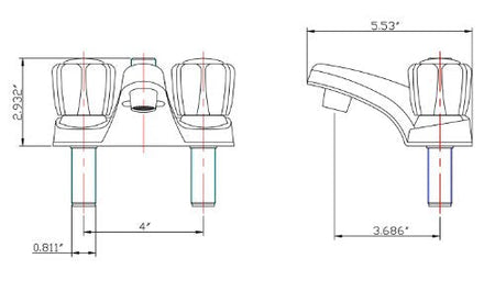 DURA FAUCET DFPL720SWT DF-PL720S-WT RV Bathroom Sink Faucet Shower Diverter (White) RV & Camper
