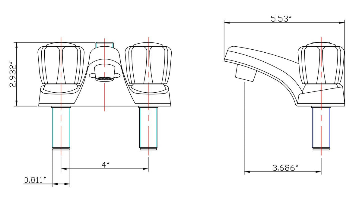 DURA FAUCET DFPL720SWT DF-PL720S-WT RV Bathroom Sink Faucet Shower Diverter (White) RV & Camper