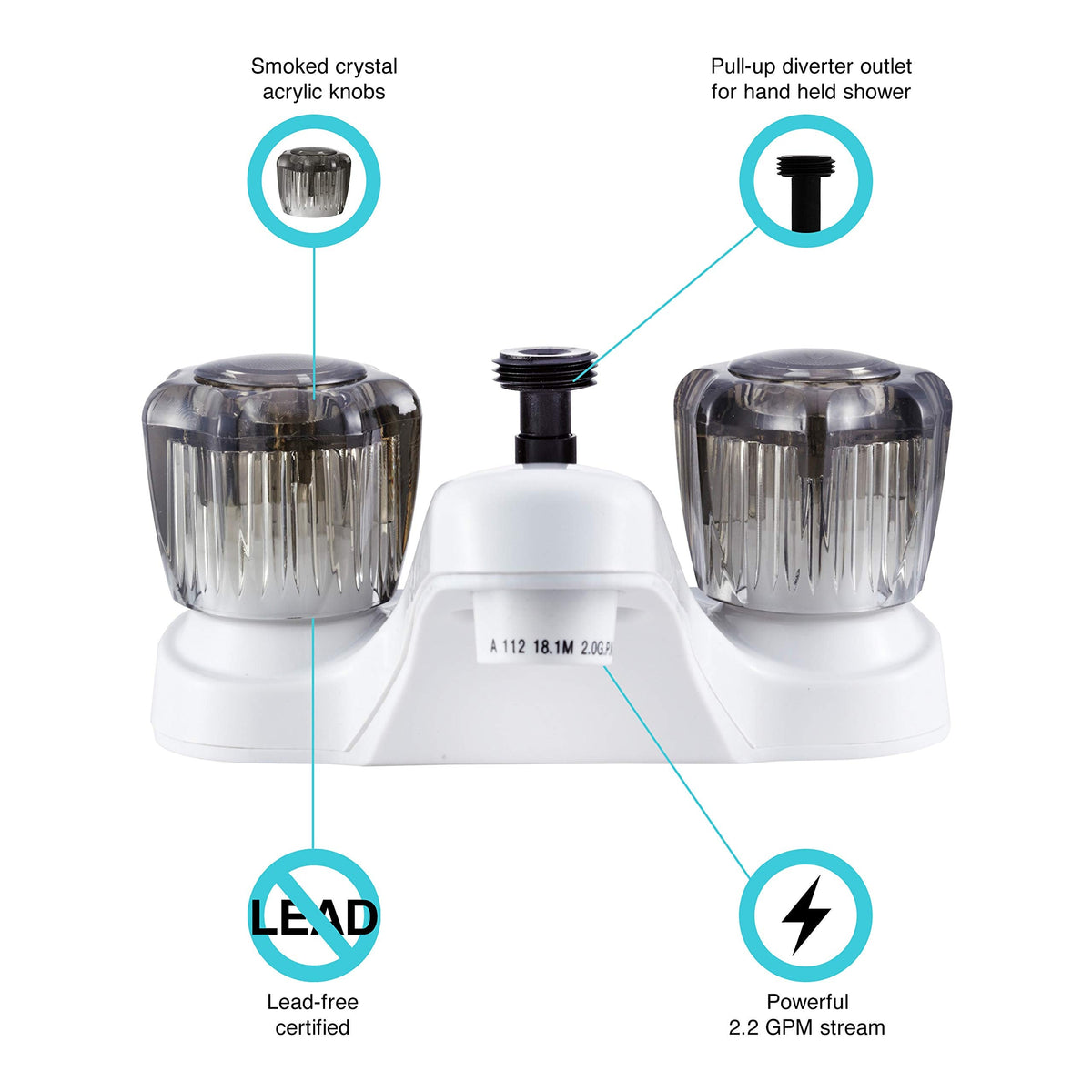 DURA FAUCET DFPL720SWT RV LAVATORY FAUCET