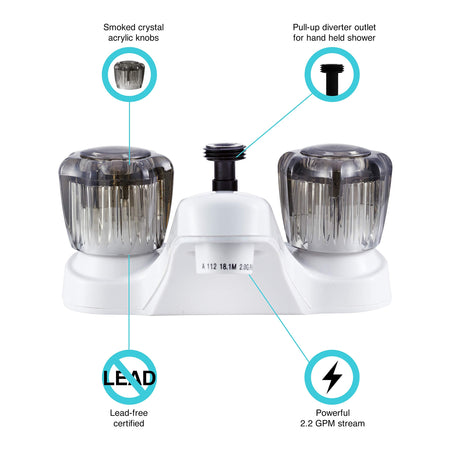 DURA FAUCET DFPL720SWT RV LAVATORY FAUCET